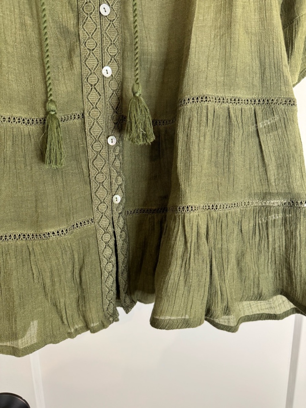 Zac &Rachel Olive Boho Top - Picture 5 of 7